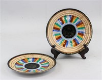 Two Japanese Hand Painted Gilt Porcelain Plates