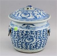 19th C. Chinese Blue & White Porcelain Jar w/ Lid