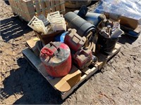 MISC TRUCK PARTS, HARDWARE, GAS CANS