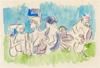 Ernst Ludwig Kirchner German Watercolor Charcoal