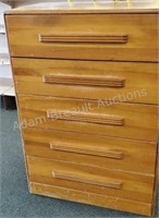 Vintage 5 drawer solid wood dresser, 18.5 X 33.5
