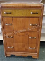 Vintage solid wood 4 drawer waterfall dresser in