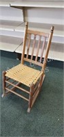 Vintage woven cane bottom project rocking chair