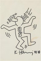 Keith Haring American Pop Mixed Media on Paper "85