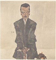 Egon Schiele Austrian Modernist Signed Linocut