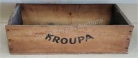 Vintage Kroupa wooden box, 10.75 x 21.5 x 6