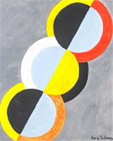Sonia Delaunay French Modernist Oil on Canvas