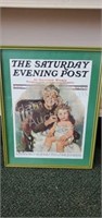1972 The Saturday evening post framed wall print,
