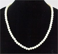 Chinese White Stone Bead Necklace
