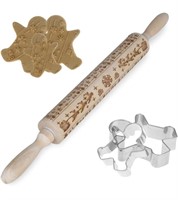 New Christmas Engraved Rolling Pin Christmas 3D