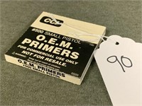 90. CCI OEM #500 Small Pistol Primers, Box of 100