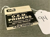 94. CCI OEM #500 Small Pistol Primers, Box of 100