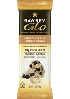 Raw Rev Glo Protein Bars, Chocolate Chip Cookie