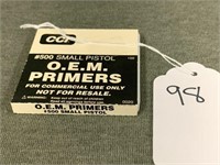98. CCI OEM #500 Small Pistol Primers, Box of 100