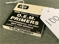 100. CCI Mag Primer #550 Small Pistol, Box of 100