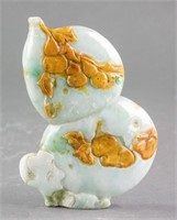 Burma Green and Russet Jadeite Gourd Form Pendant