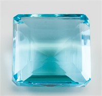 65.20ct Emerald Cut Blue Indicolite Tourmaline GGL