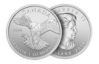2014 One Ounce Silver Canada Falcon Argent Pur