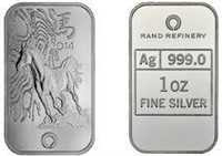 One Ounce - Ag .999 Fine Silver Rand Refinery Bar