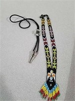 Bolo and beadwork necklace