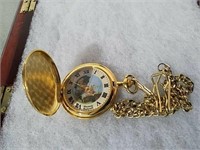 Norman Rockwell pocket watch with watch fob