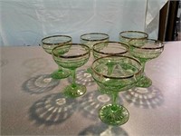 7 block optic green depression champagnes with