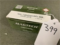 399. Mag Tech 7.26A-7.62x51mm Ball M80, 50 Rnd