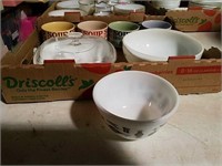 Pyrex casserole and small mixing bowl,