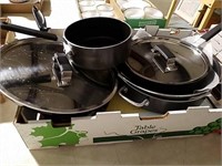 Vollrath and weaver pans, cutting board, and