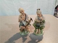 Two hand painted Asian figurines