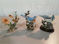 Three Bird figurines Masterpiece Porcelain by