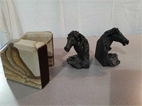Horse and sand art bookends
