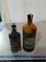 2 old Diamond ink bottle