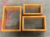 (3) Square Wall Hanging Shelves