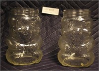 2 GLASS VINTAGE SKIPPY JARS