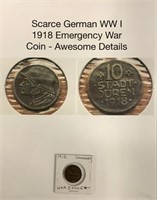 Scarce WWI Emergency War Stormtrooper Coin