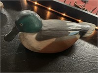 Signed Wooden Duck Decoy #4