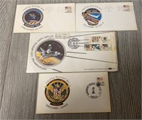 (4) U.S. Stamps Space Flight Event Covers