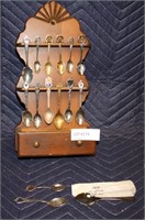 COLLECTOR SPOONS W/ DISPLAY RACK