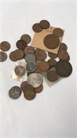 Lot of misc US and foreign money coins - wheats