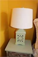 Green porcelain lamp