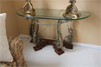 Glass top stand very heavy approximately 30 in