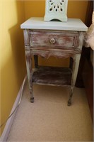 Small painted stand with drawer approximately 28