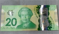 Canada 20 dollar radar note, billet radar à 4