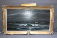 Ocean Scene Oil Painting A Beardsley
