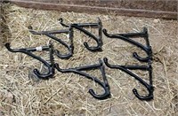 6 cast iron harness hooks