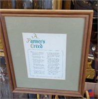 Framed print - A Farmers Creed