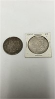 (2) 21D Morgan dollars