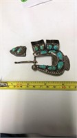 Navajo made turquoise belt set