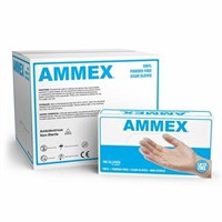 AMMEX Medical Clear Vinyl Gloves, Qty 1,000, Small